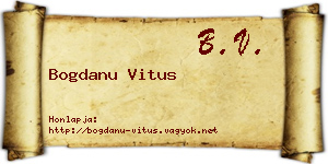 Bogdanu Vitus névjegykártya